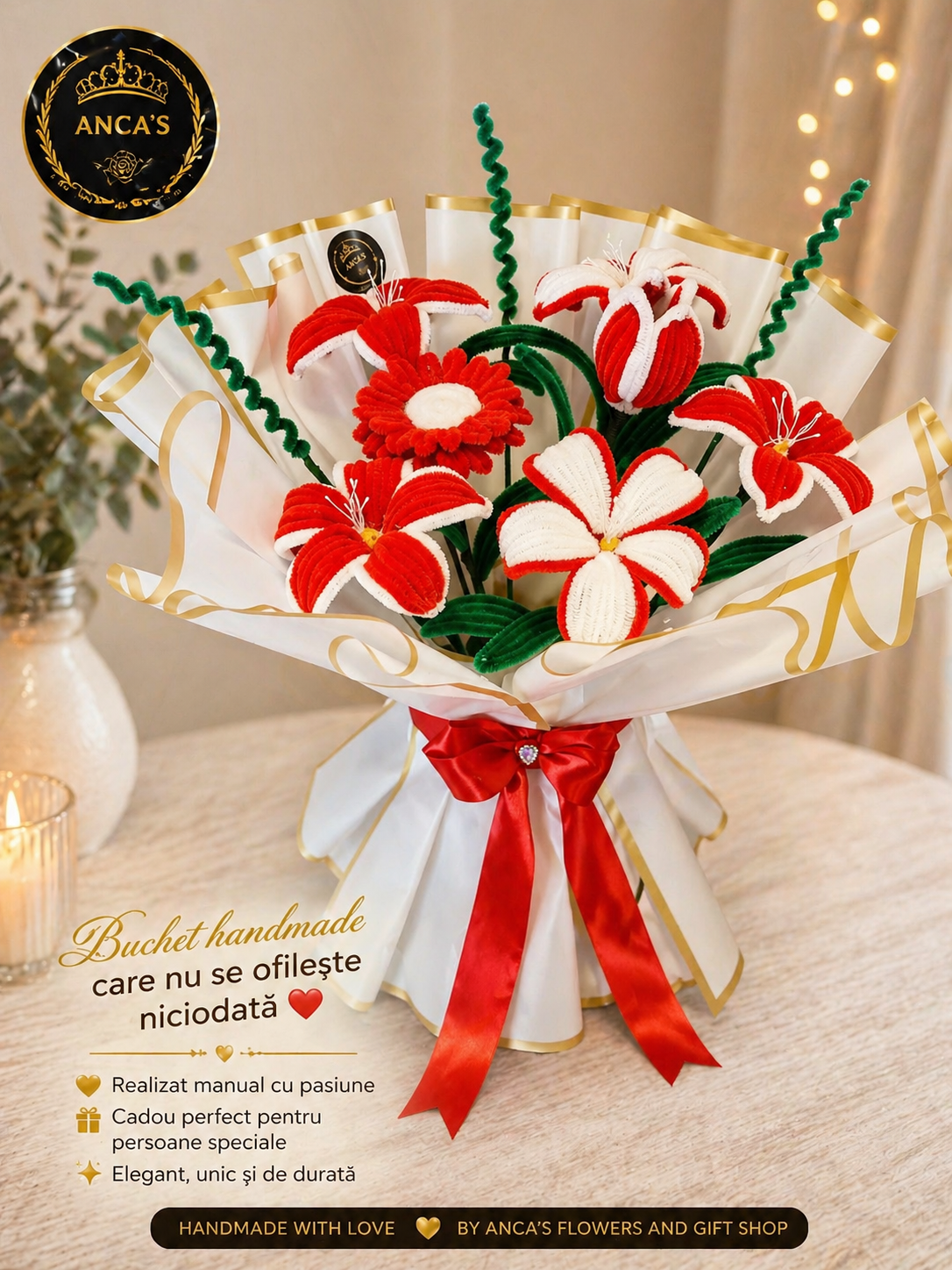 🌺 Handmade Blumenstrauß aus Pfeifenreinigern – Für die Ewigkeit 🌺
